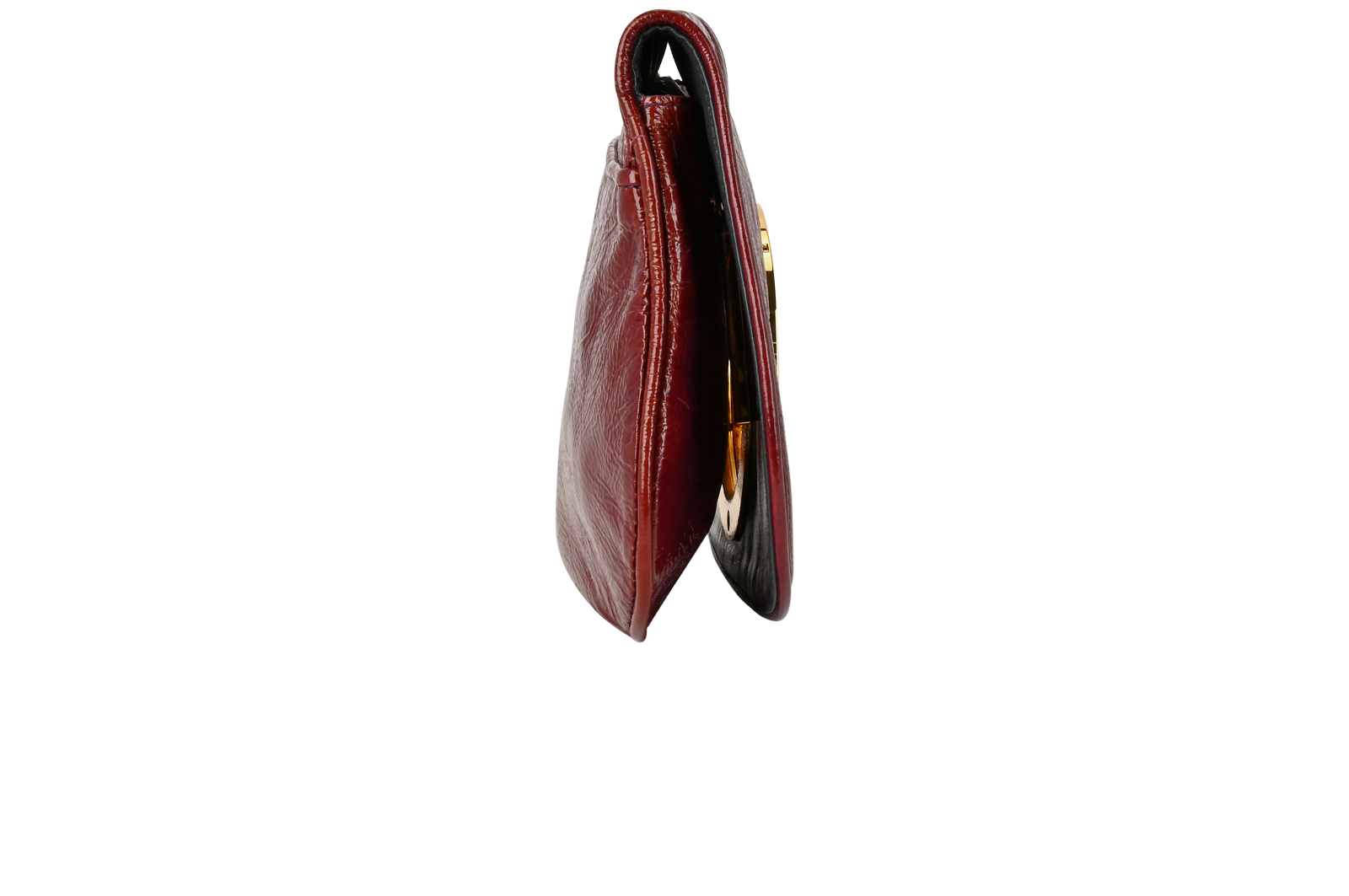 Logo Clutch, &pound;80, Handbags, Burgundy, Patent Leather, Bottom view